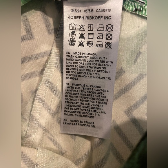 Joseph Ribkoff Tropical Palm Print Stretch Capri Pants Size S - Picture 7 of 9